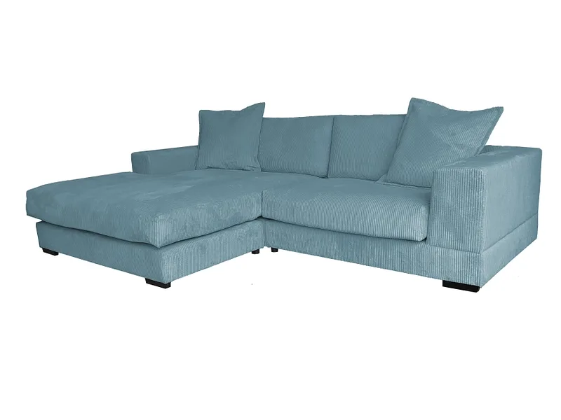 Ecksofa SUNNY Cord-Stoff hellblau