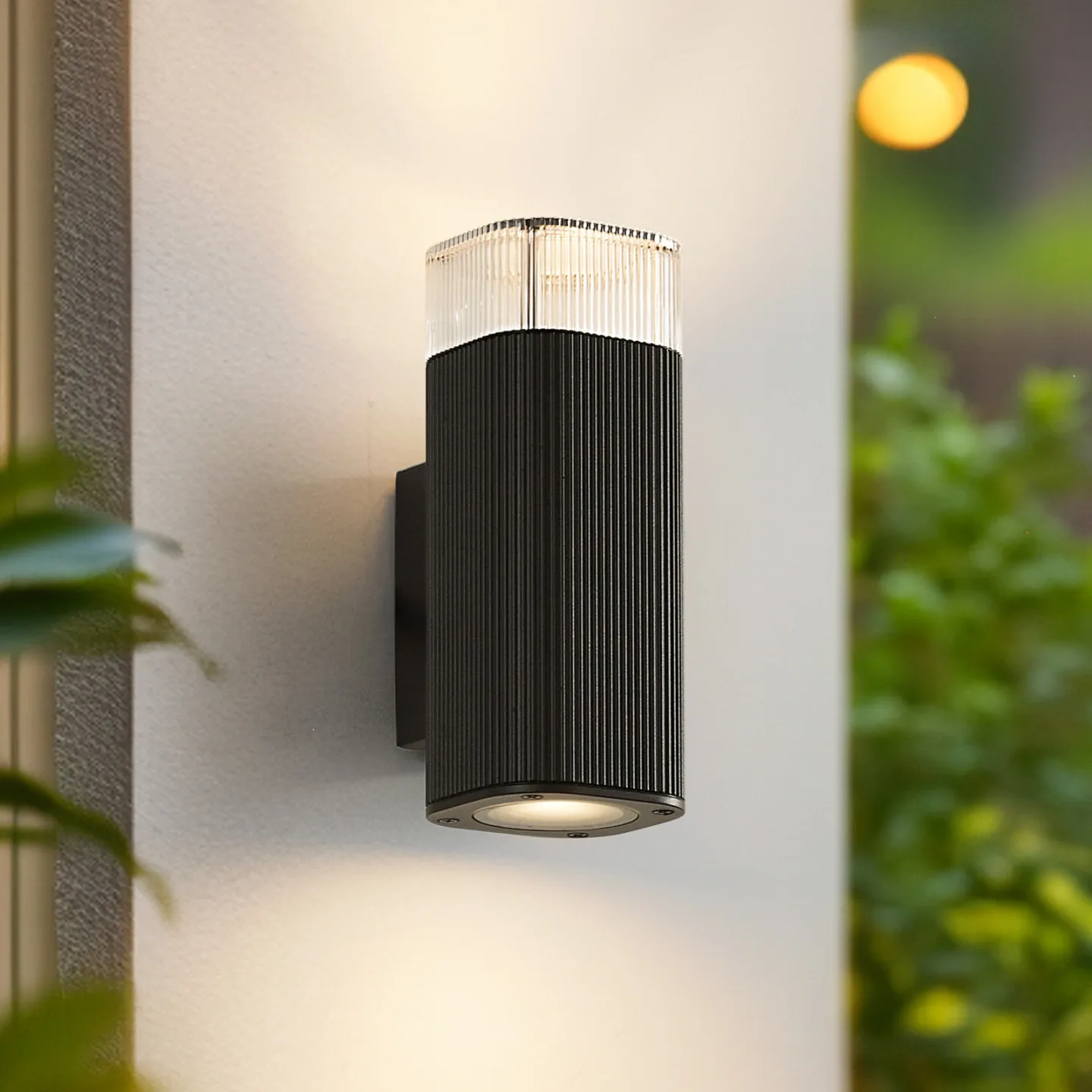 Halvar Außenwandlampe, 20 cm, schwarz, IP65, 2 x GU10 - Lindby - Terrasse - Modern - Metall - Eckig