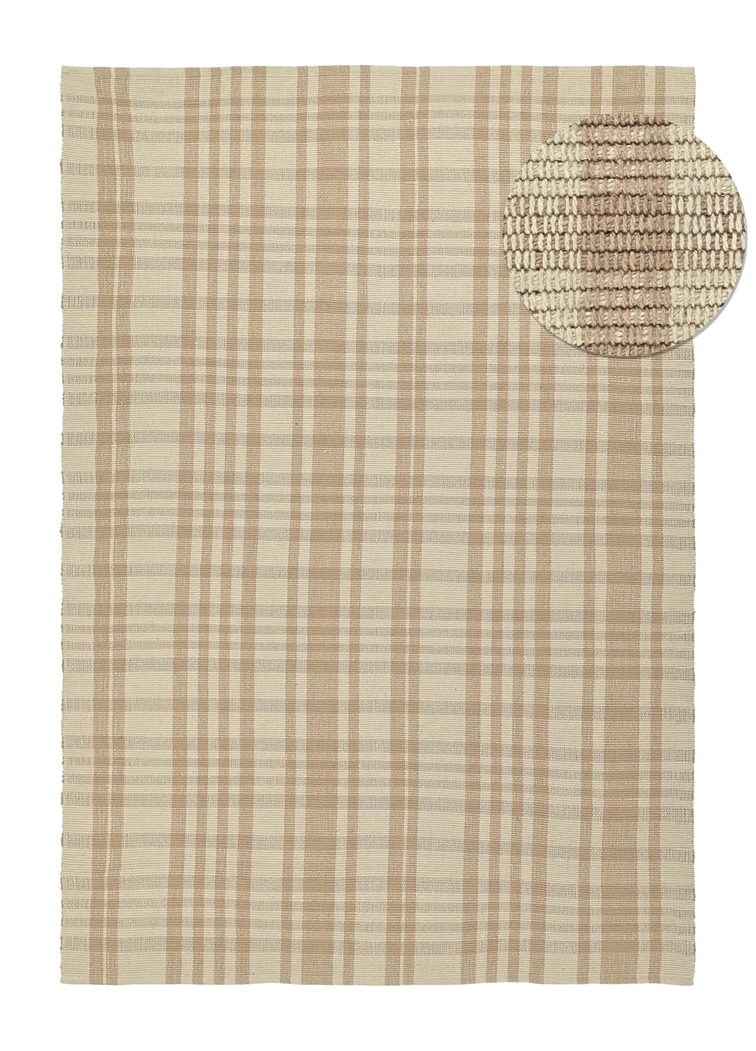 Bomullsteppe - Husvik (beige) (Størrelse: 80 x 150 cm)