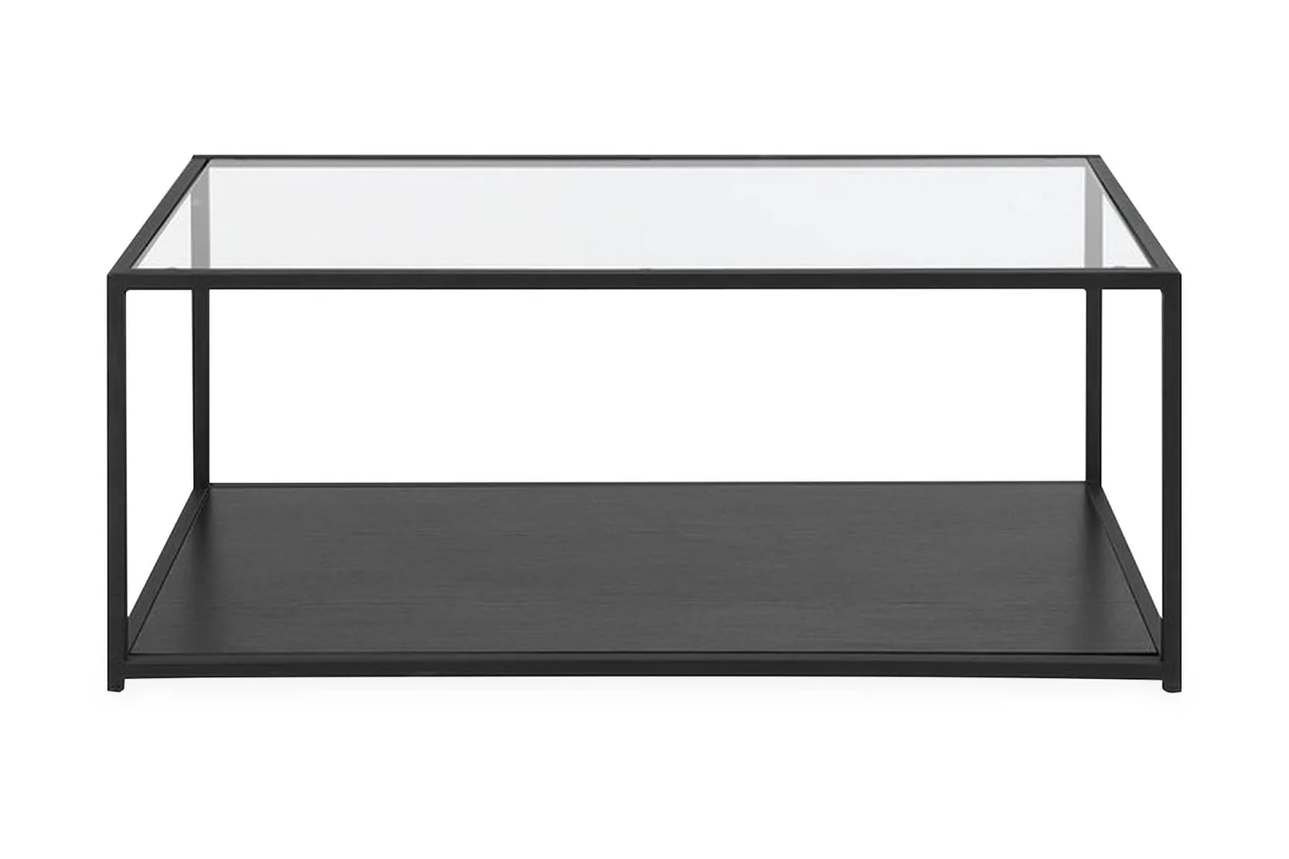 Medora Soffbord 100 cm med Förvaring Hylla - Svart