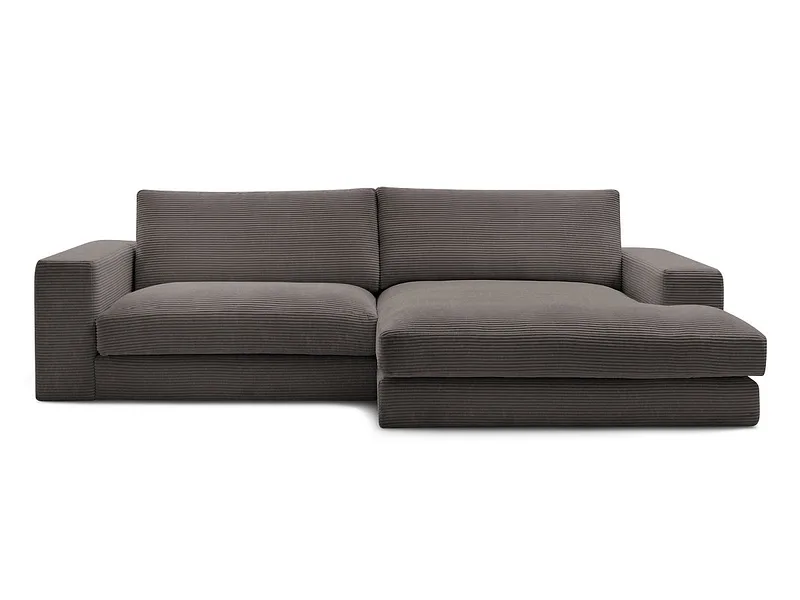 Ecksofa BOBOCHIC LEONARD Cord-Stoff rotbraun
