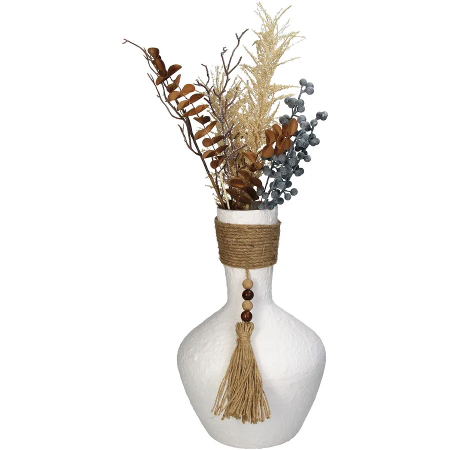 Vase Myko Weiss/Braun Glas 32 cm