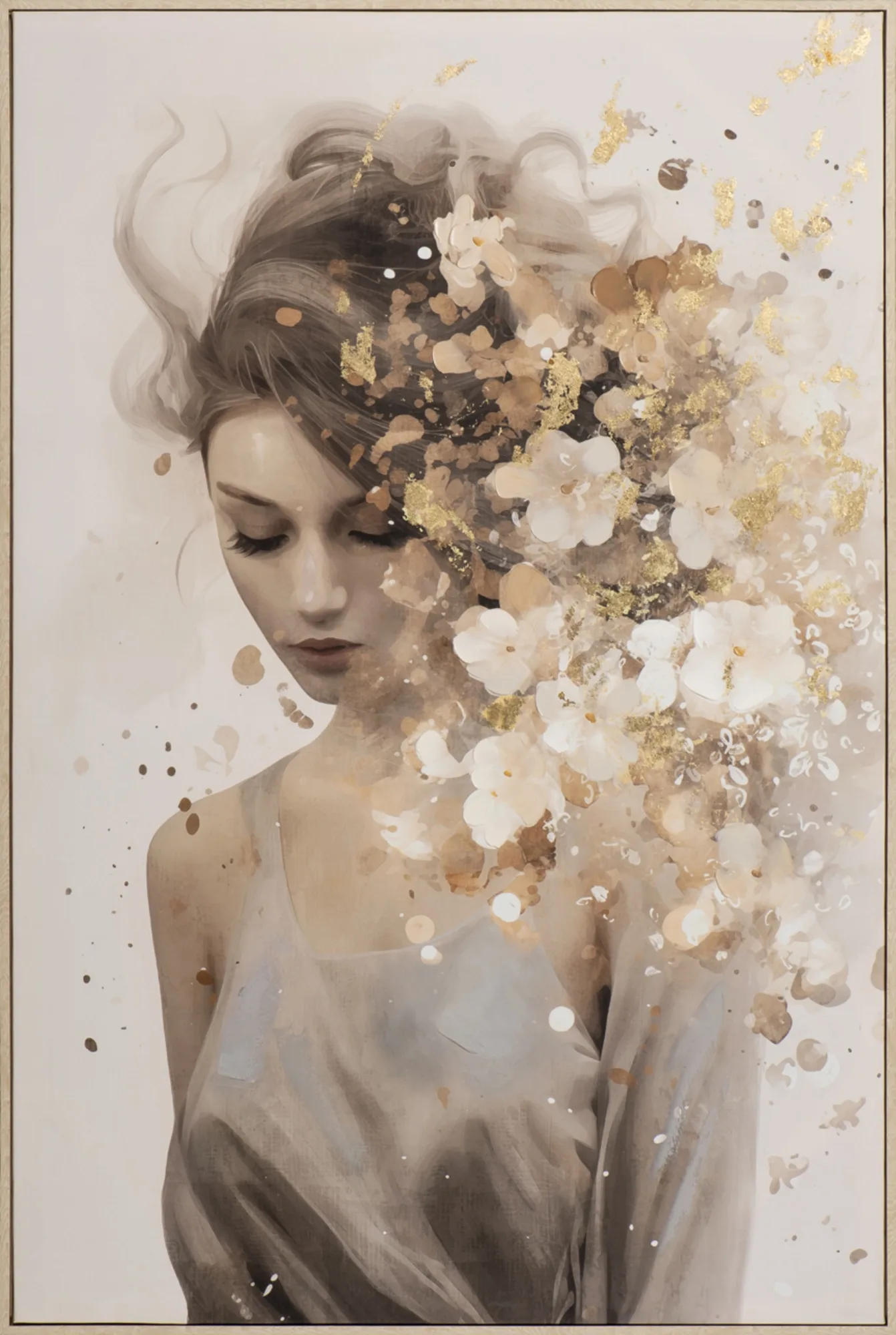 image LAND Gemälde Gold Flowers in Hair | Schubiger Möbel