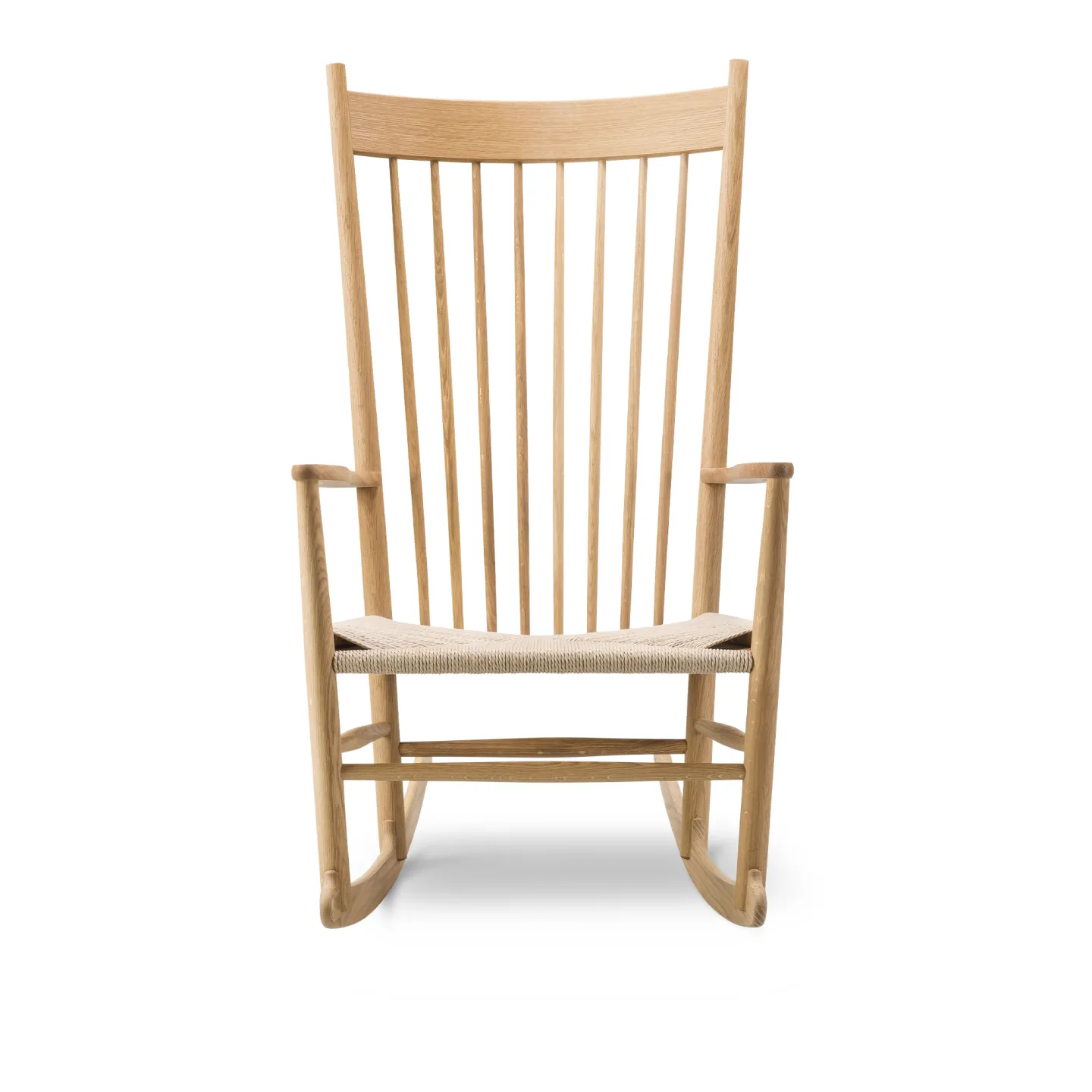 Fredericia Furniture - Wegner J16 Rocking Chair, Oljad ek, Naturfärgad sits - Fåtöljer - Hans J. Wegner - Beige - Naturmaterial/Trä