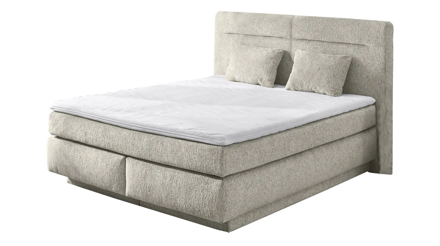 Boxspringbett 160 x 200 cm Bettkasten Chenille beige - SIMONE