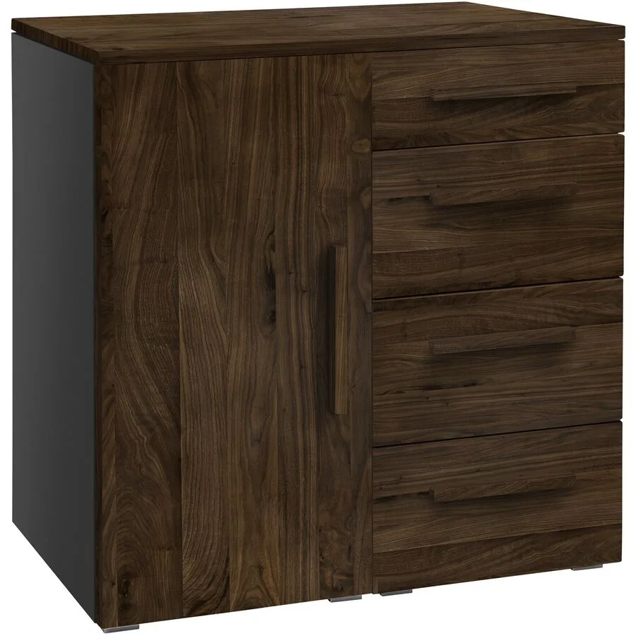 Hasena Kommode Jenni anthrazit/Nussbaum Holz/MDF B 90 H 86 cm