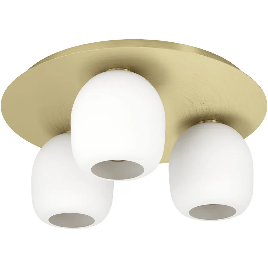 Eglo Deckenlampe Manzanares Stahl 19 cm - Farbe: messing gebürstet/smoky