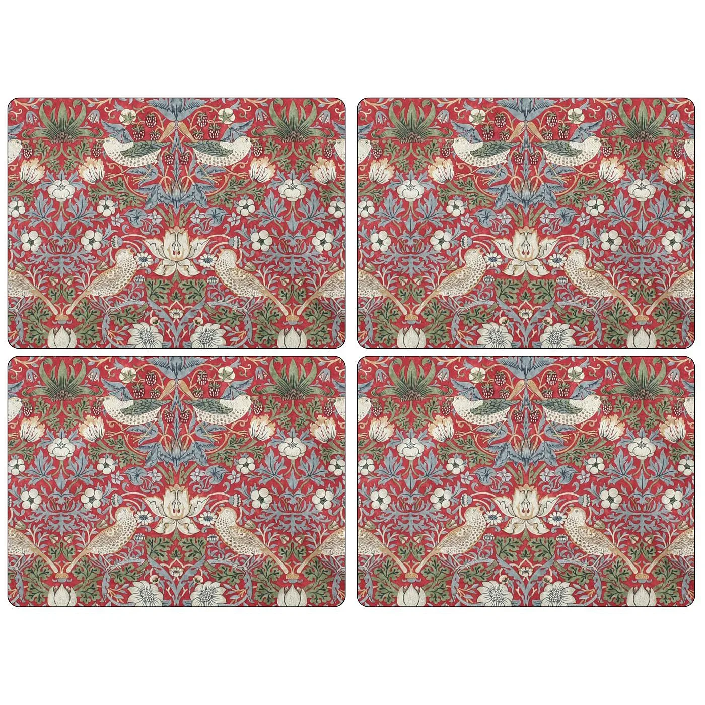 Pimpernel Strawberry Thief bordsunderlägg 30x40 cm 4-pack Röd