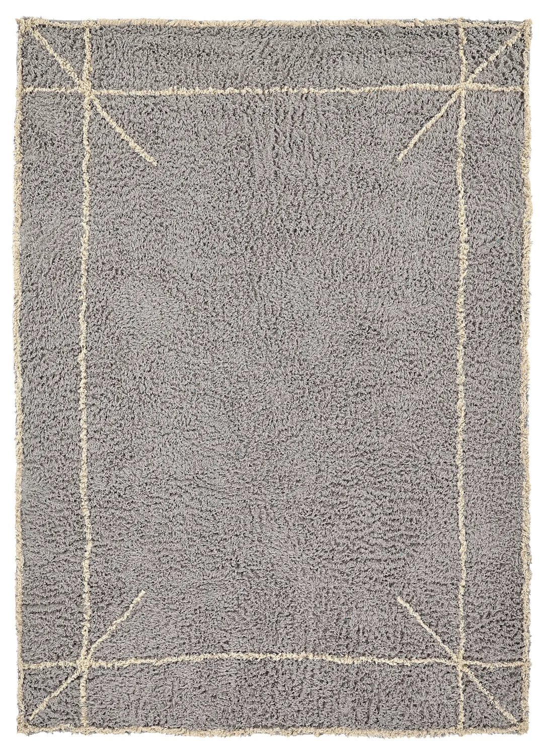 Ryetepper - Kairi Natural Cotton Shaggy (grå/beige) (Størrelse: 80 x 150 cm)