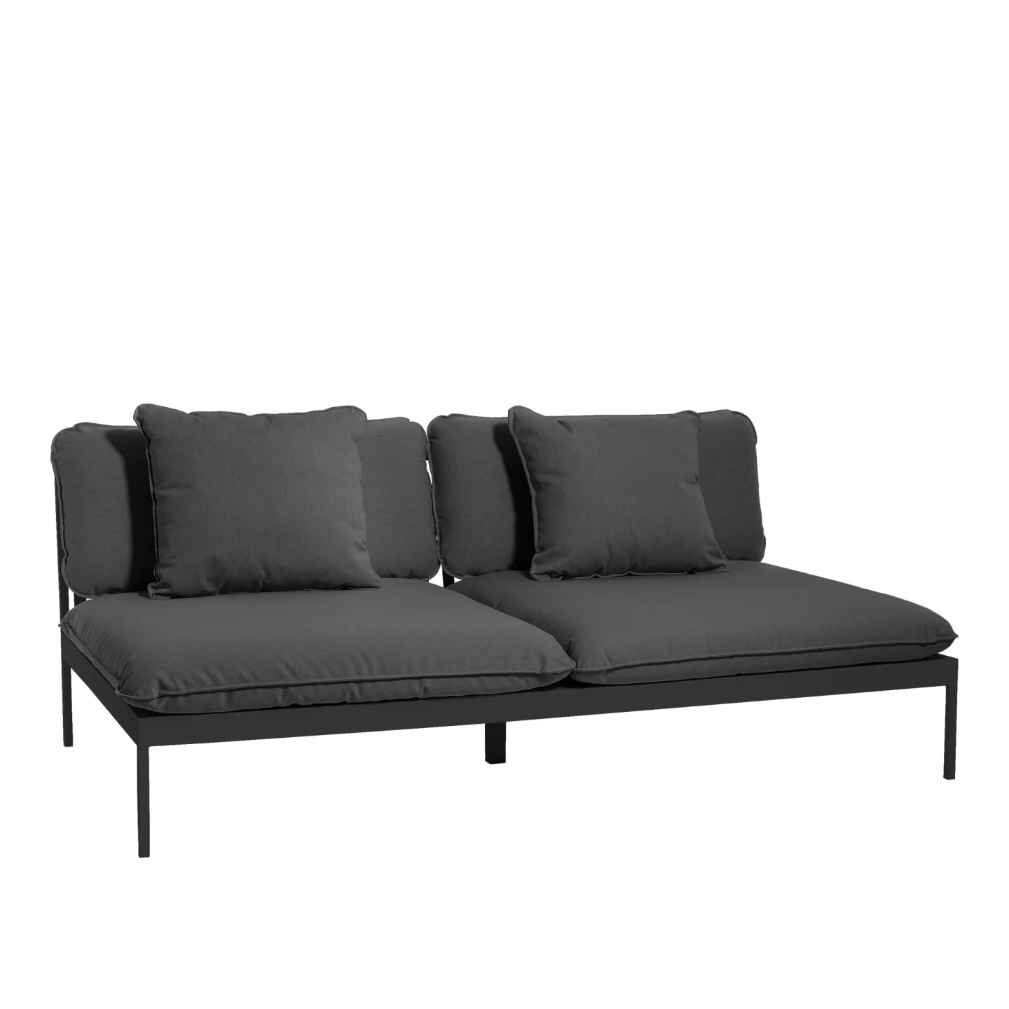 Skargaarden - Bönan Lounge Sofa, Dark Grey Aluminum Frame, Cushion Dark Grey Sunbrella Sling - Soffor utomhus - Studio Norrlandet