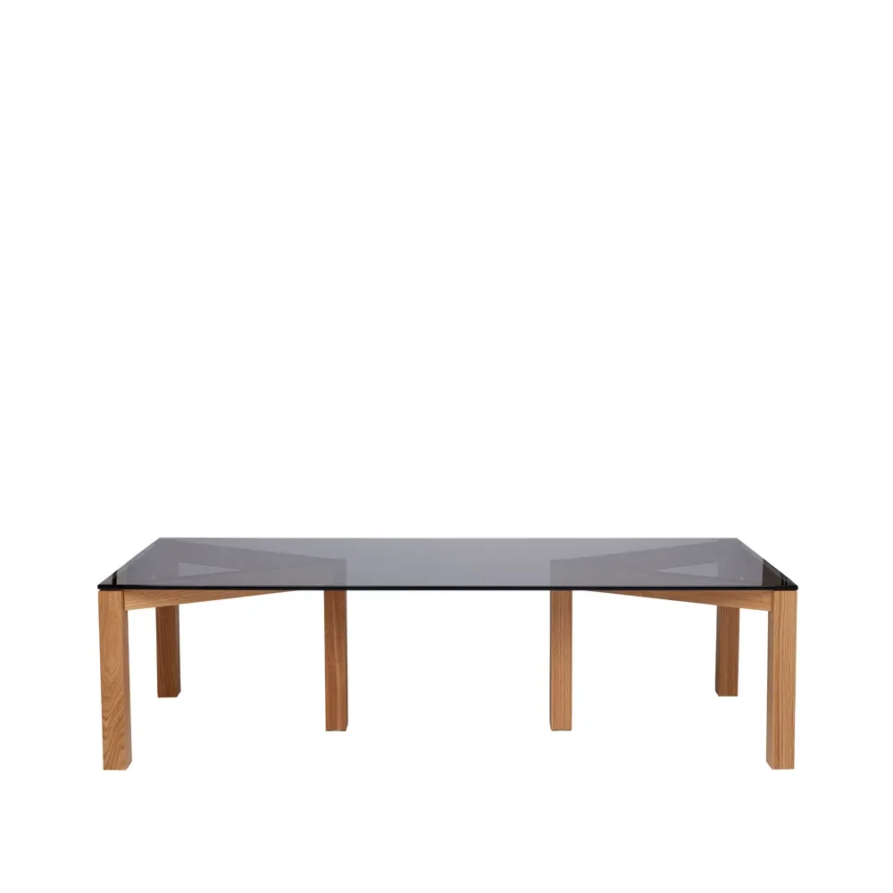 Fogia Winwin Couchtisch Rauchgetöntes Glas, Elfenbein