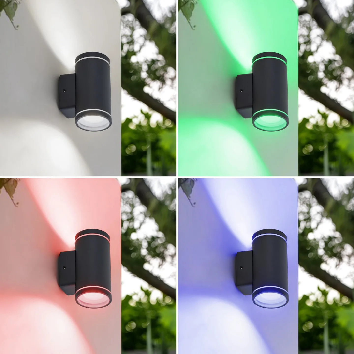 Valtin Smart LED Udendørs Væglampe Sort - Lindby - Altan - Moderne - Rustfrit stål - Med afstand