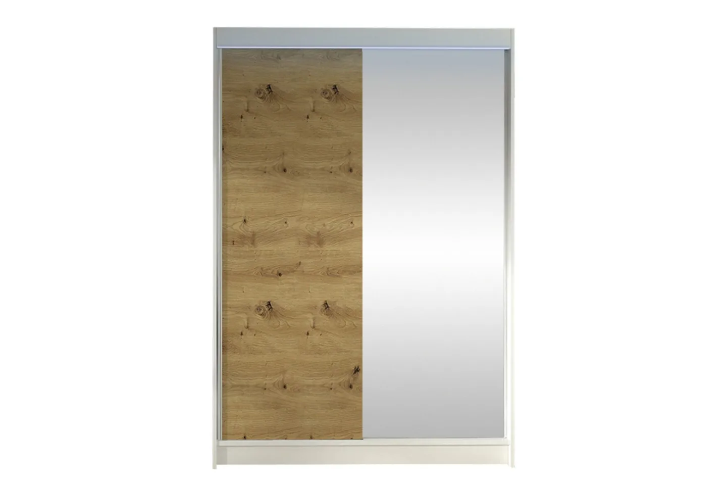 Liverpool Garderob m. Spegel 120x200 cm - Vit/Brun
