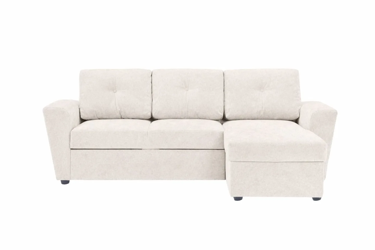Leia 3-sits vändbar Bäddsoffa med divan och förvaring - Beige