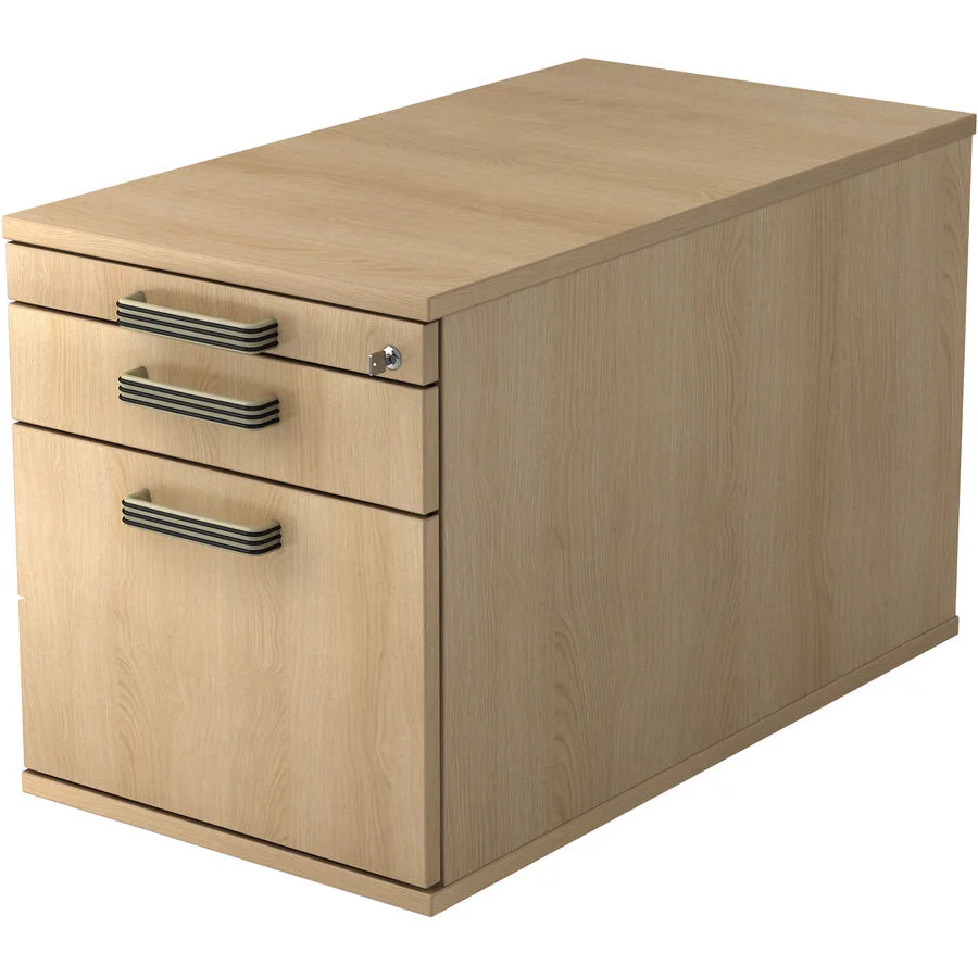 Rollcontainer Office eiche/Aluminium gebürstet Holzwerkstoff B 42.8 cm H 51.2 cm