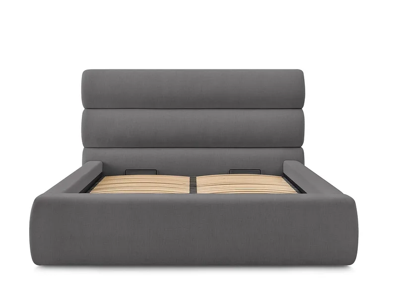 Kastenbett BOBOCHIC JAGNA 180x200cm stoff dunkelgrau