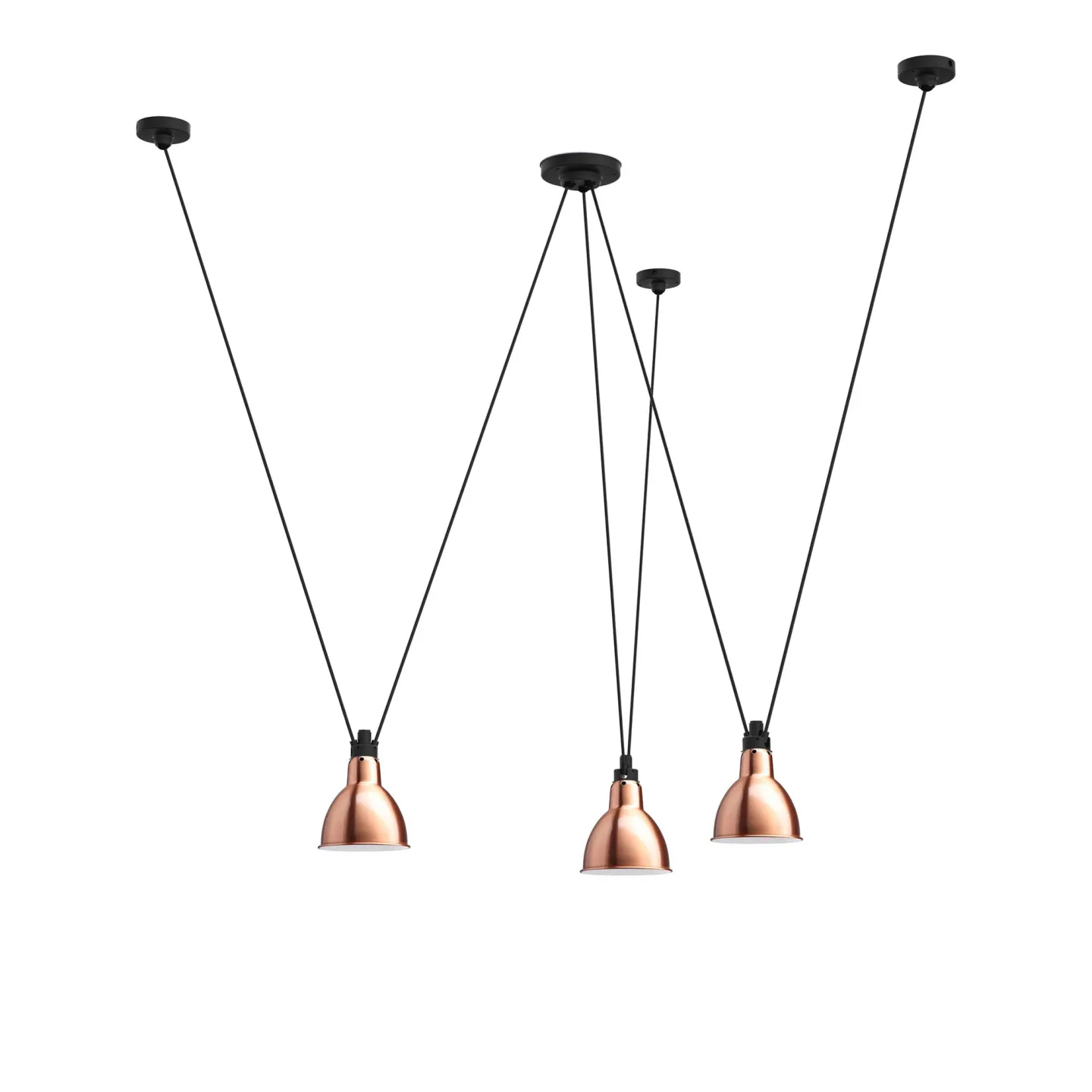 DCWéditions - Les Acrobates De Gras 325 L Round Copper/White Inside - Pendellampor - Bernard-Albin Gras - Koppar