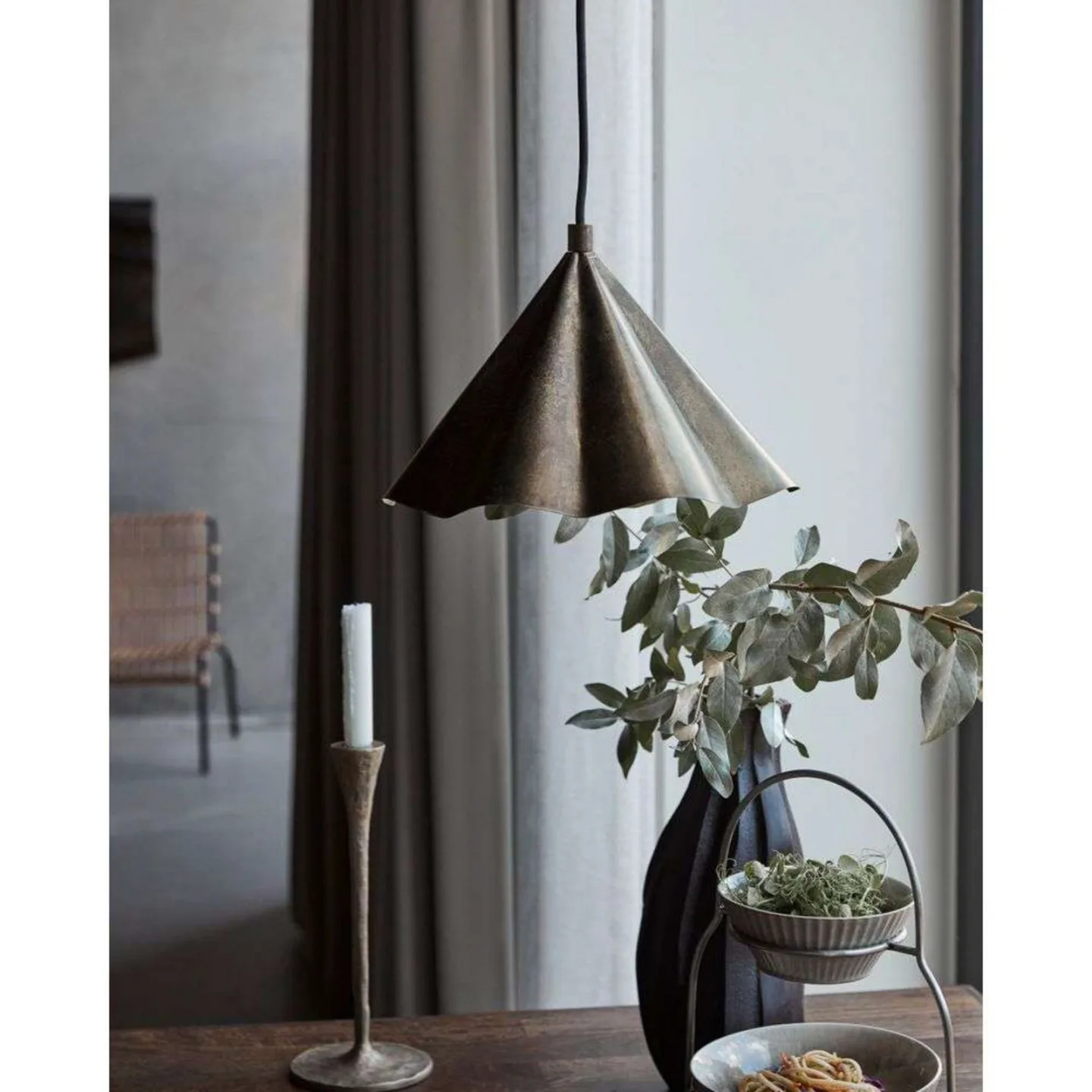Flola Hängelampe braun Ø30cm, Metall, Stecker - House Doctor - Esszimmer