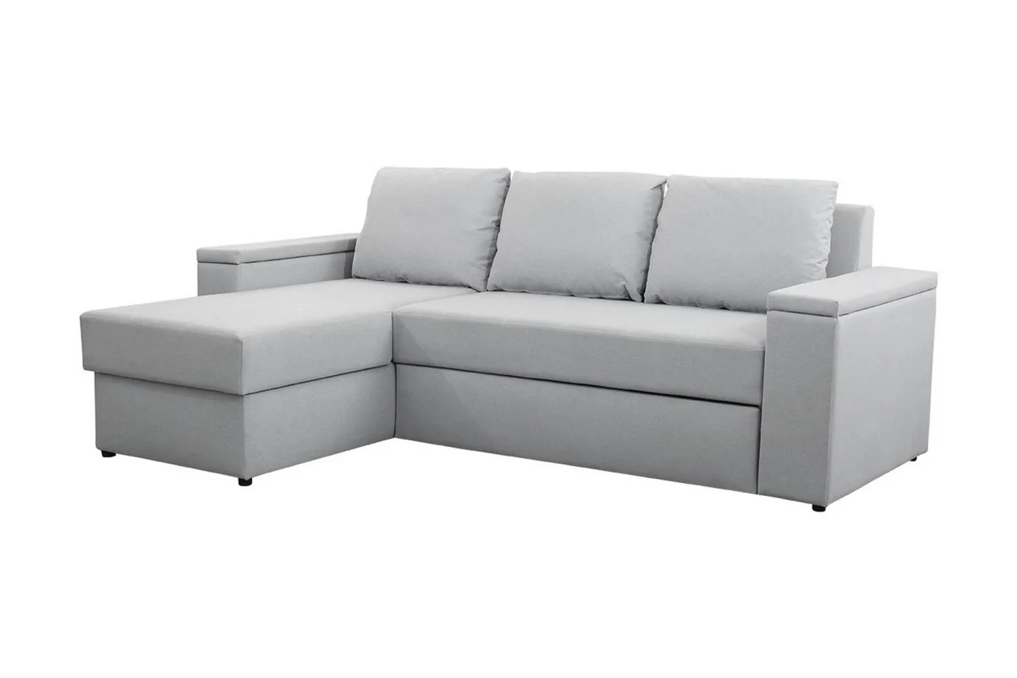Herosa 3-sits Bäddsoffa med Divan med Förvaring - Ljusgrå