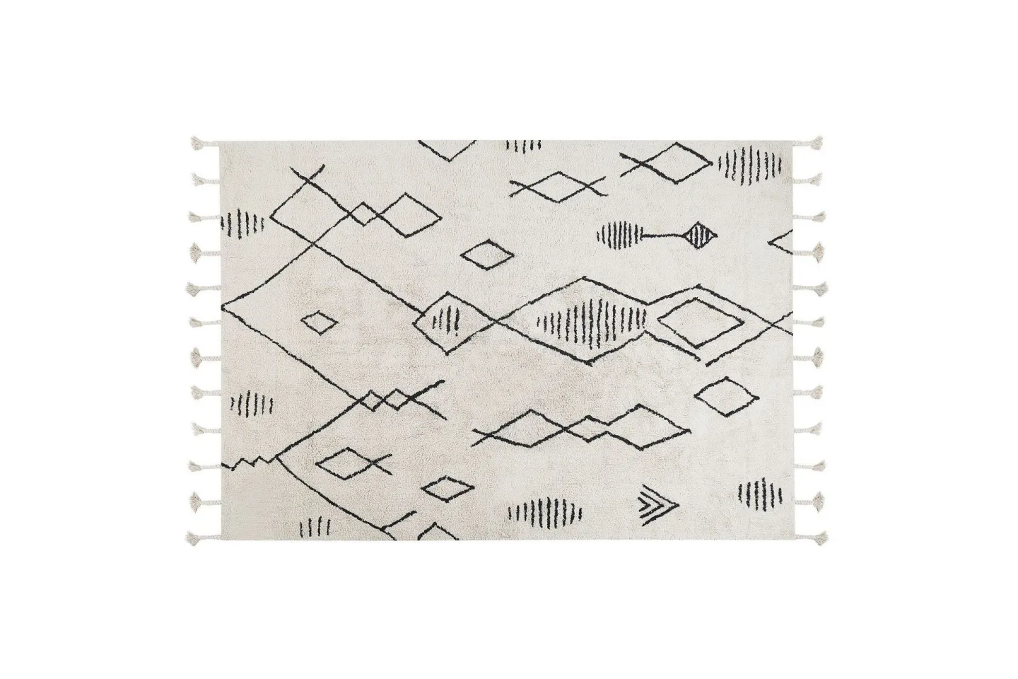 Kebir Bomullsmatta 140x200 cm - Svart/Vit