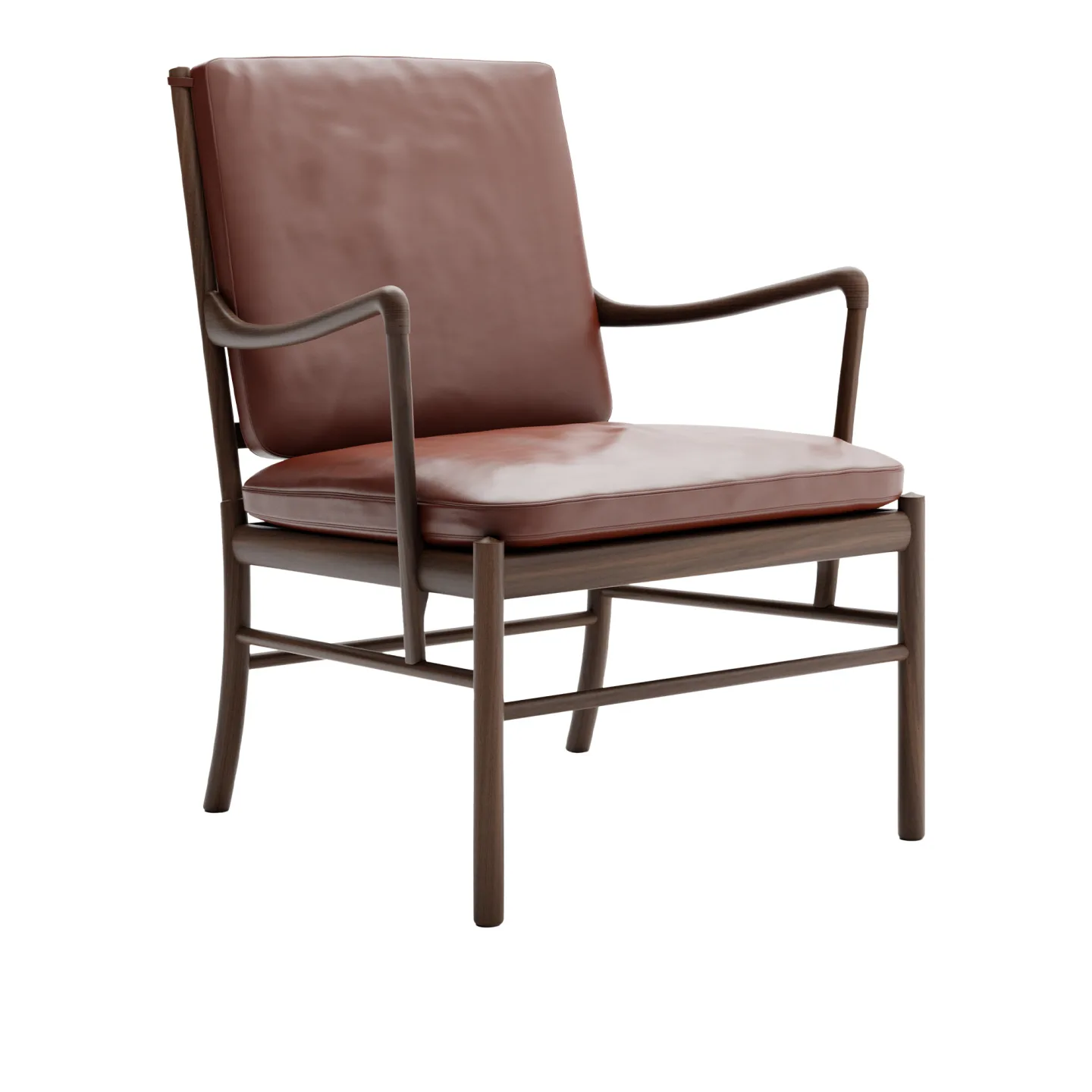 Carl Hansen - OW149 - Colonial Chair, Oljad Valnöt, Lädergrupp C Sif - 92 - Fåtöljer - Ole Wanscher - Brun - Läder/Trä