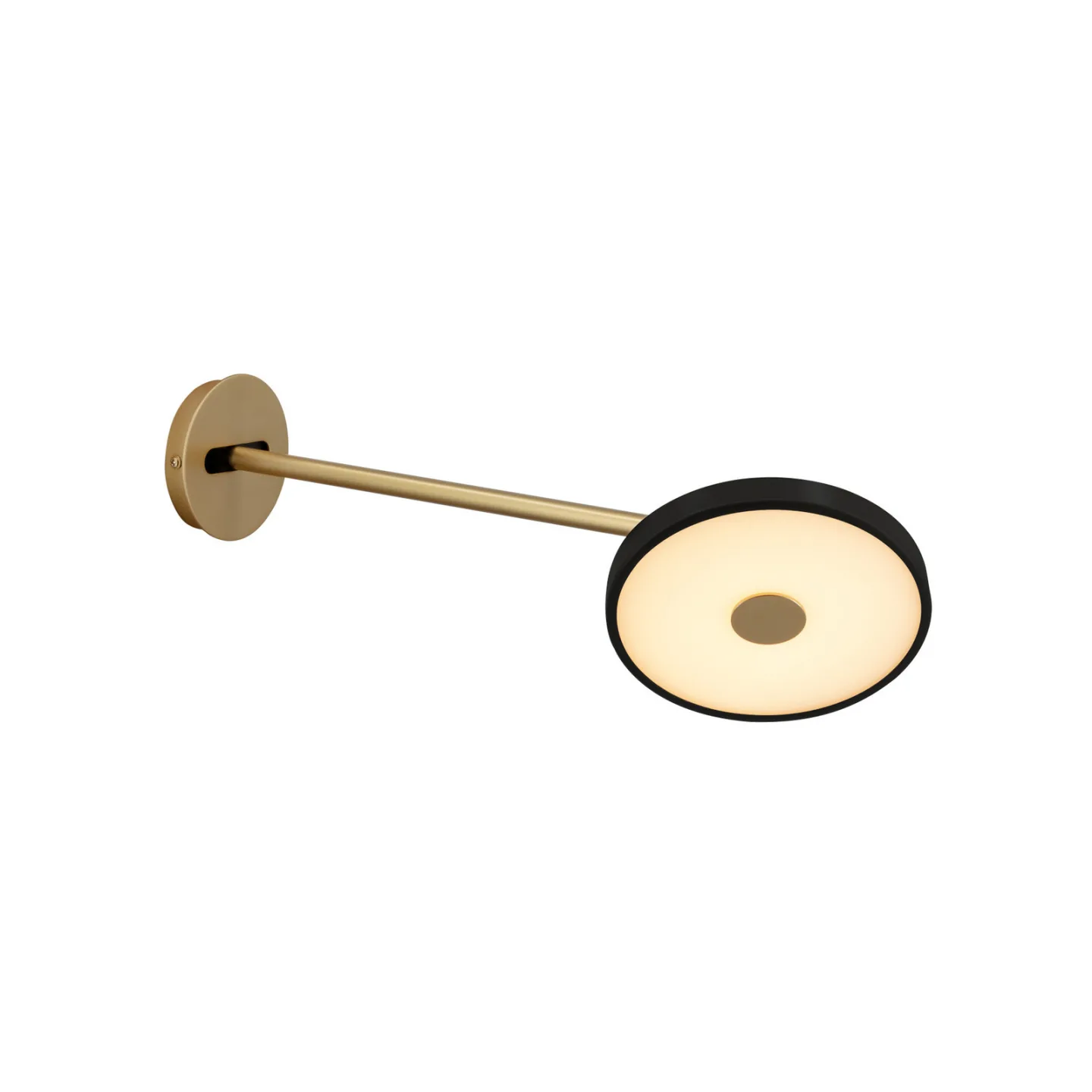 Asteria Long LED-Wandlampe, schwarz/messing, Stecker - UMAGE - Wohnzimmer - Design - Metall - Einflammig