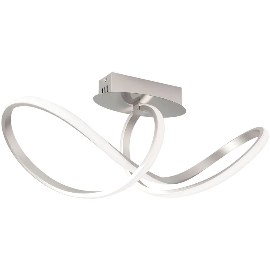 Deckenlampe Circus Grau Stahl 25 cm 27 cm - Farbe: Nickel satiniert - Lichtfarbe: Warmweiss