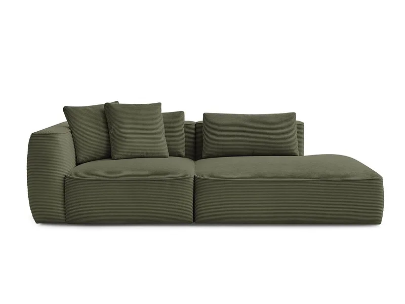 3er Sofa BOBOCHIC LEOPOLD Cord-Stoff hellgrün