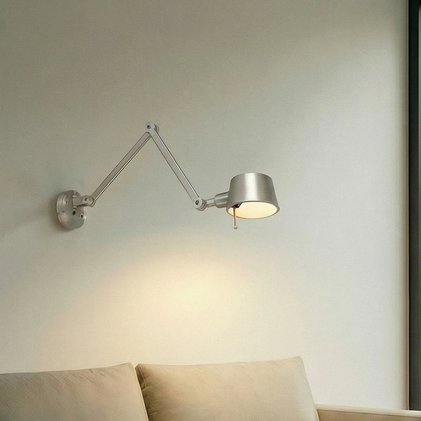 Silka Wandleuchte, nickel satin, verstellbar, 91 cm, E27 - Lucande - Arbeitszimmer / Büro - Modern - Metall - Einflammig