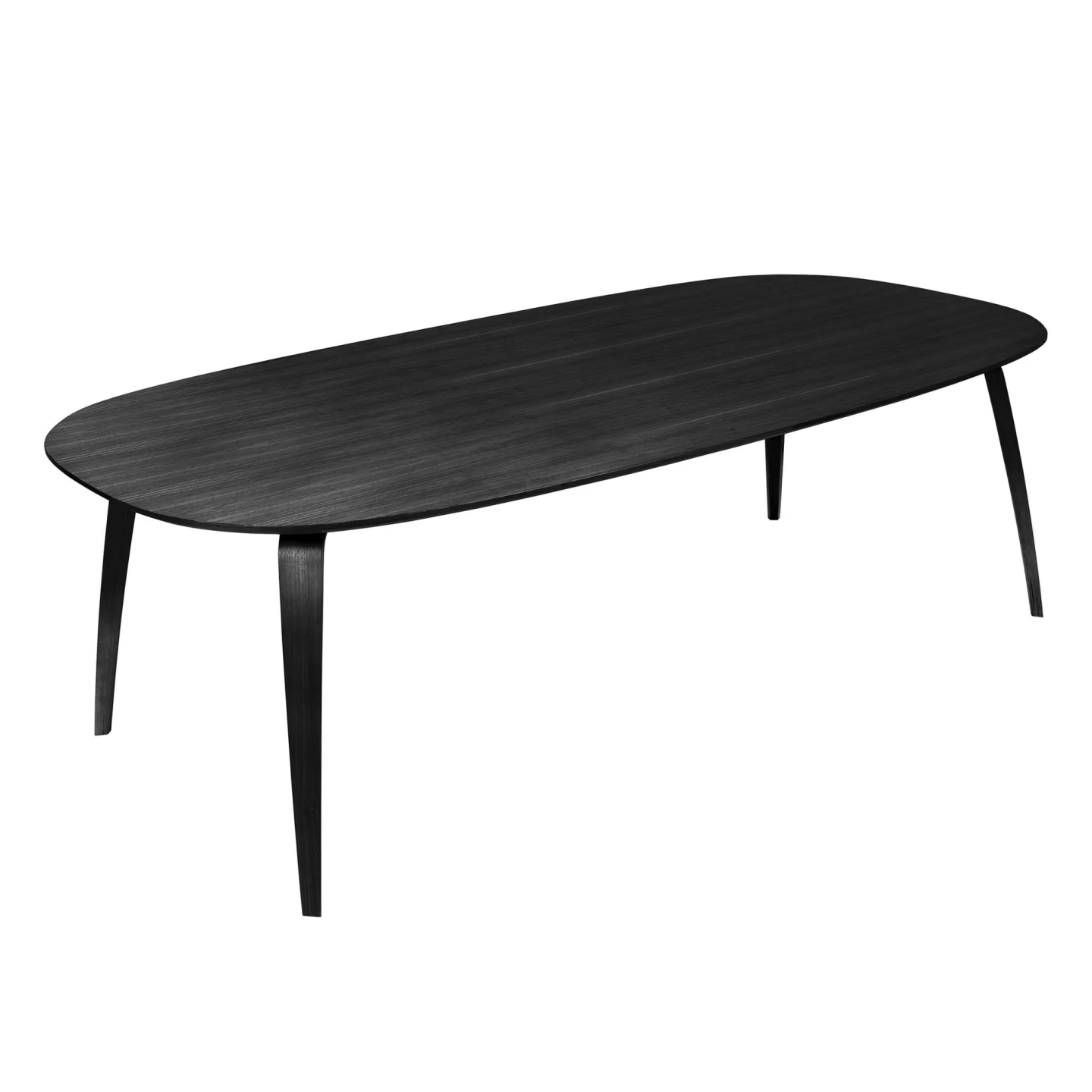Gubi - GUBI Dining Table - Elliptical, Black Stained Ash - Matbord - Träfärgad - Trä