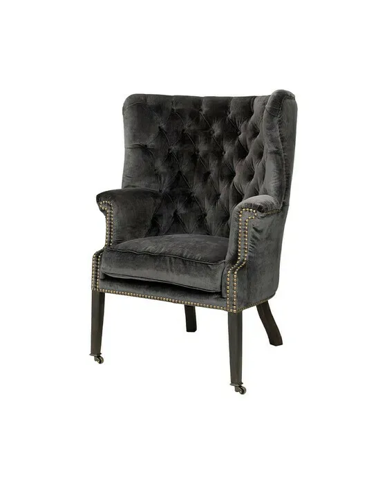 Churchtown lænestol velvet dark grey