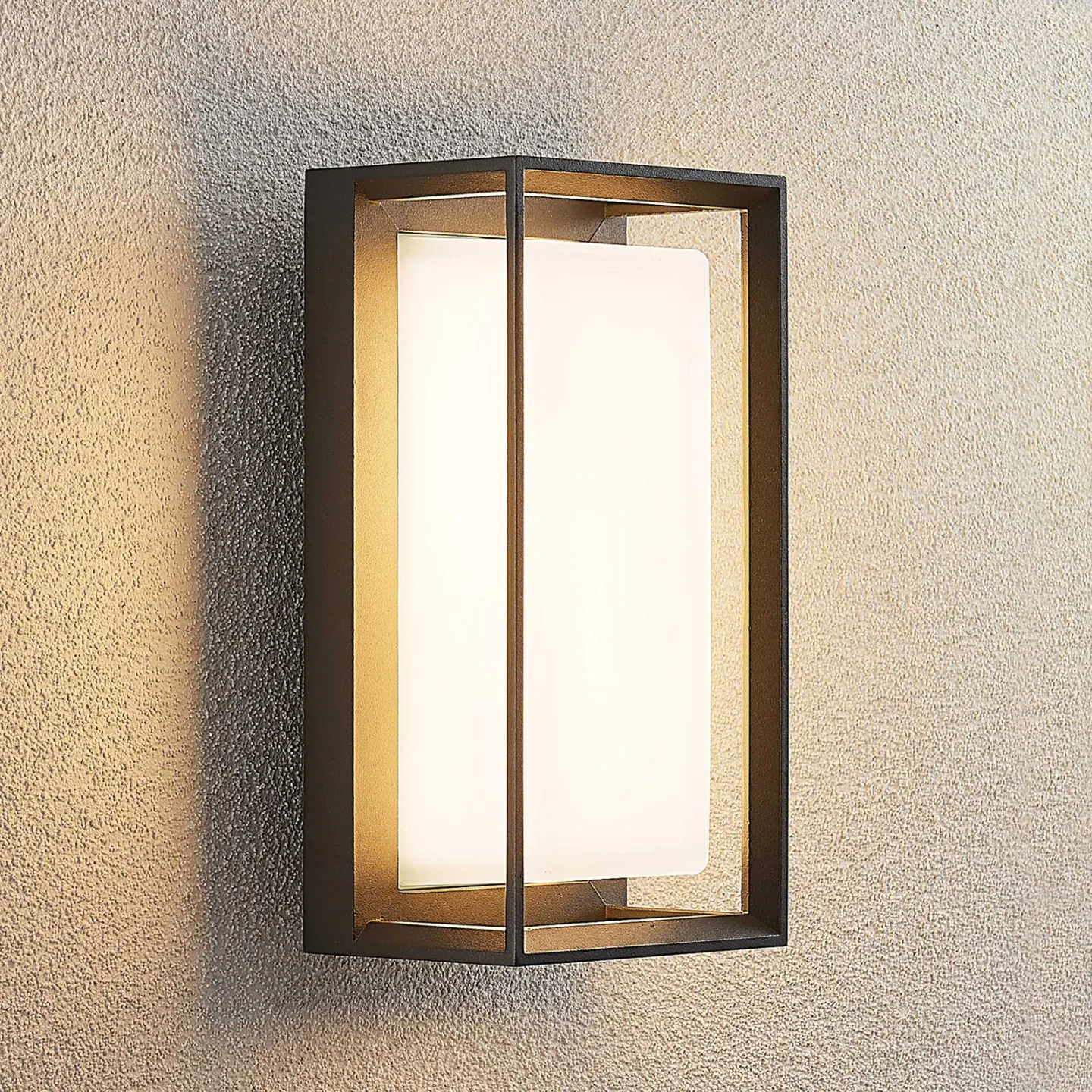 Ismera LED-Außenwandleuchte anthrazit/opal - Arcchio - Balkon - Modern - Metall - Eckig