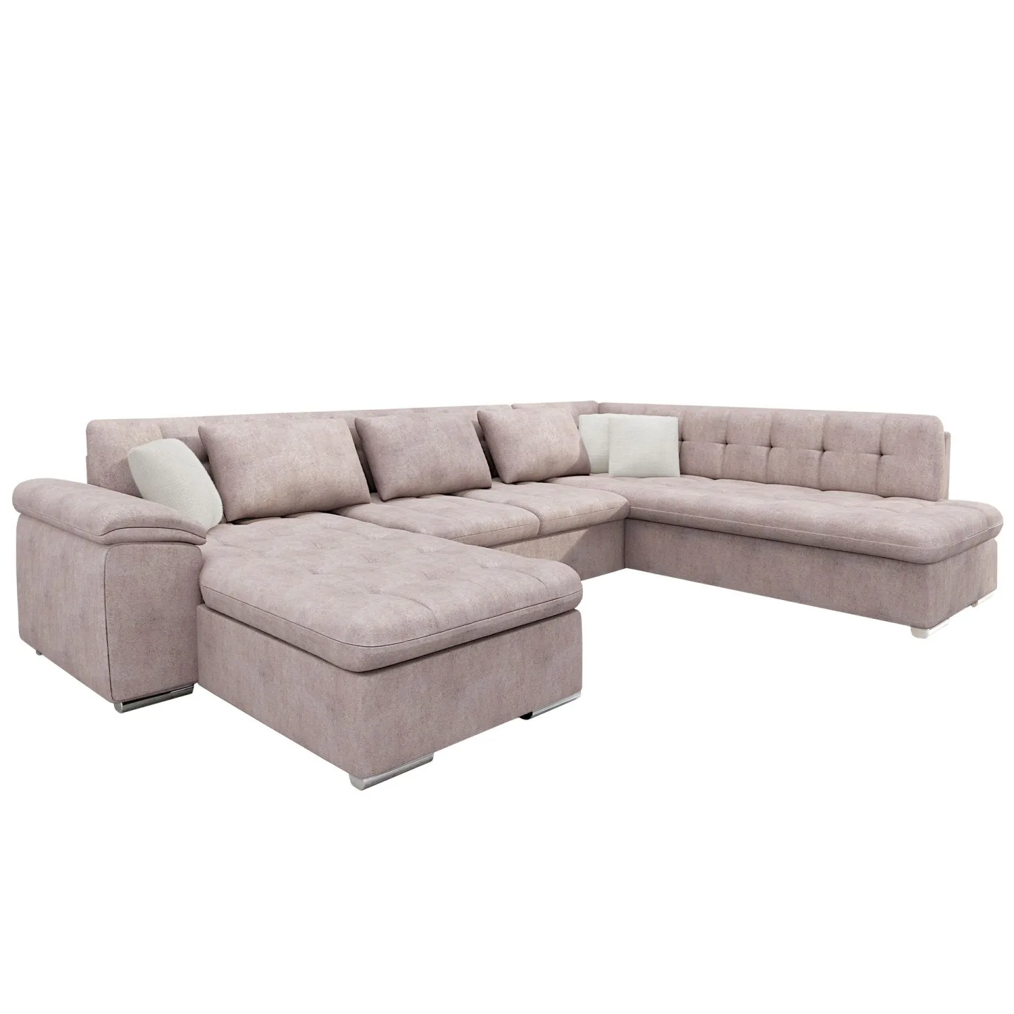 Dynir Bäddsoffa med Divan och Schäslong 5-sits - Rosa