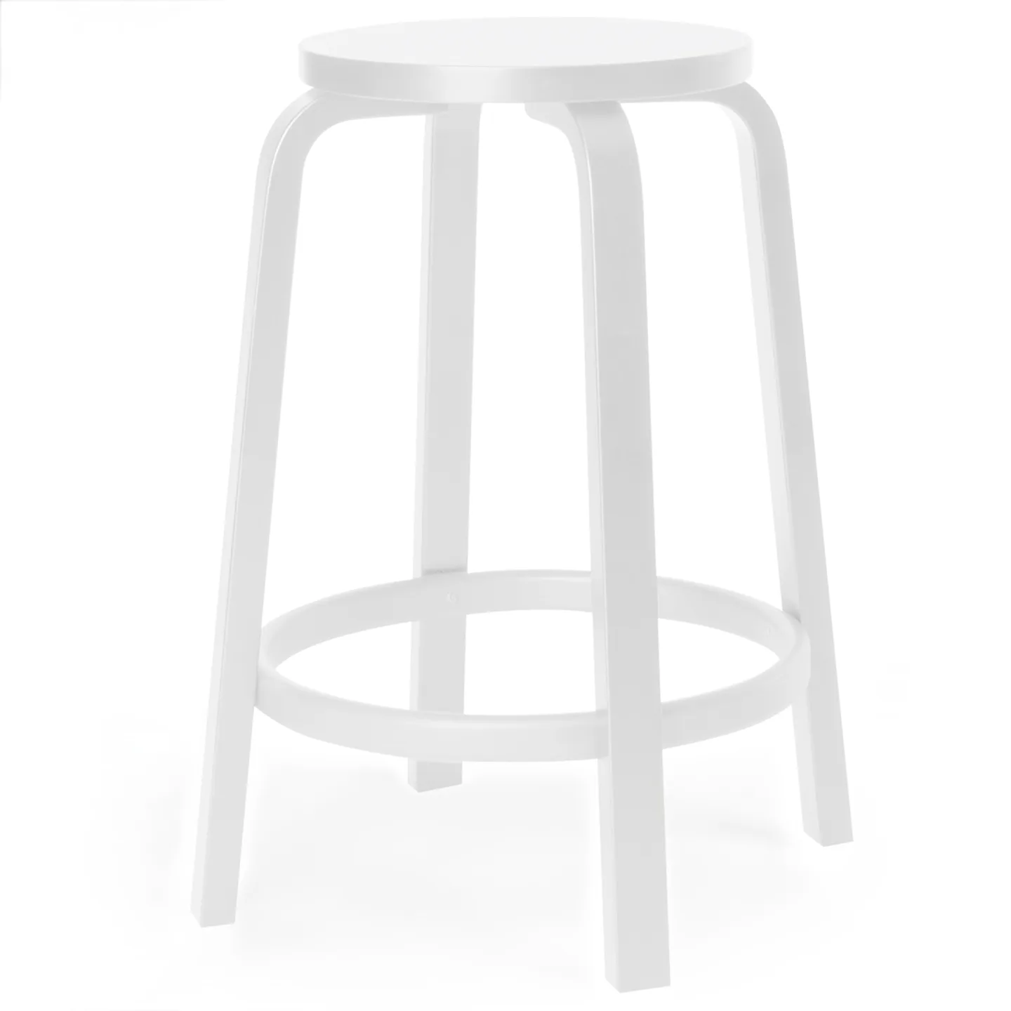 Artek - Barstol 64, 65 cm, Vitlackad björk - Barstolar - Alvar Aalto - Vit - Trä