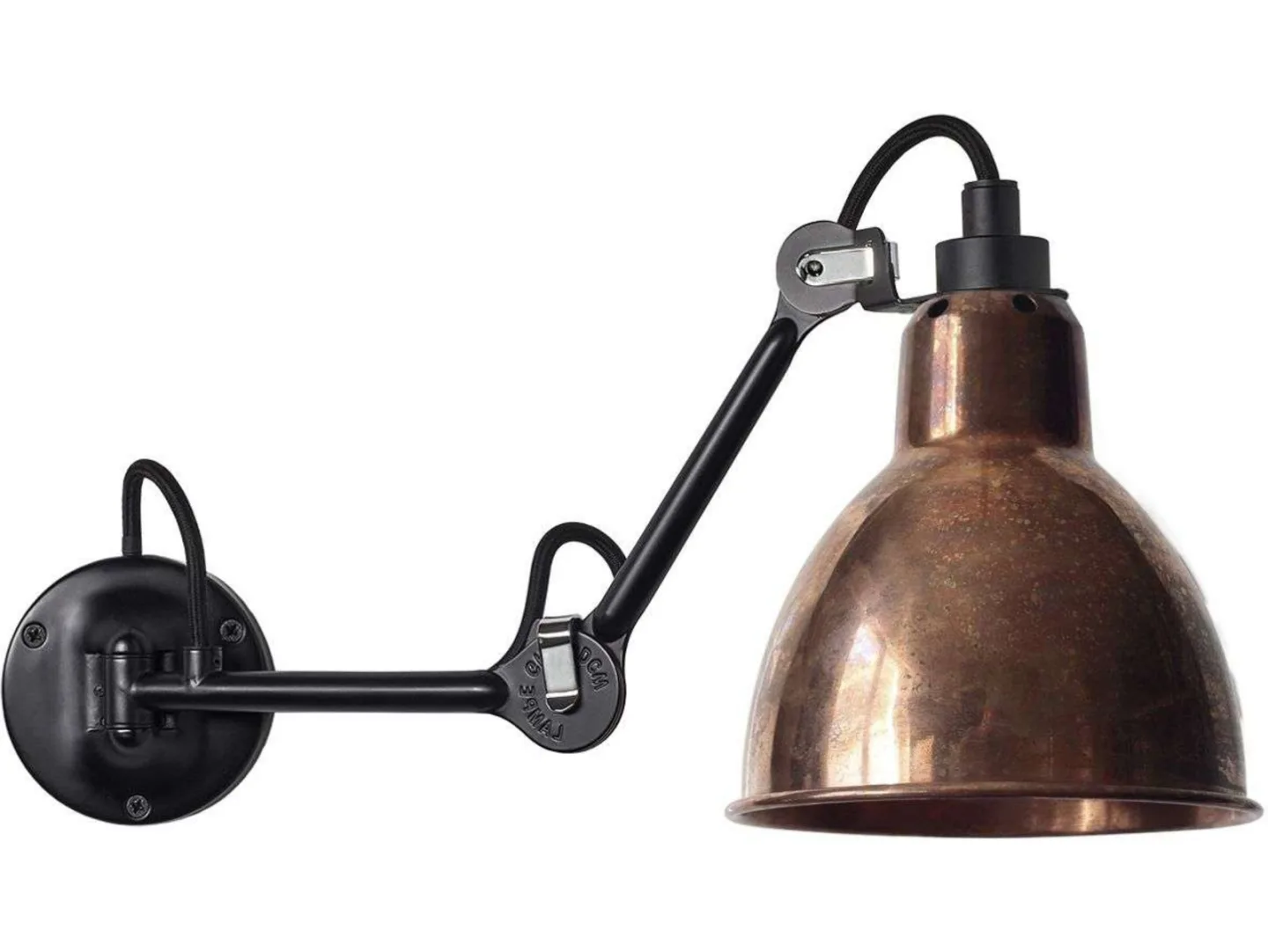 204 Wandleuchte Black/Raw Copper - Lampe Gras - Wohnzimmer - Design - Metall