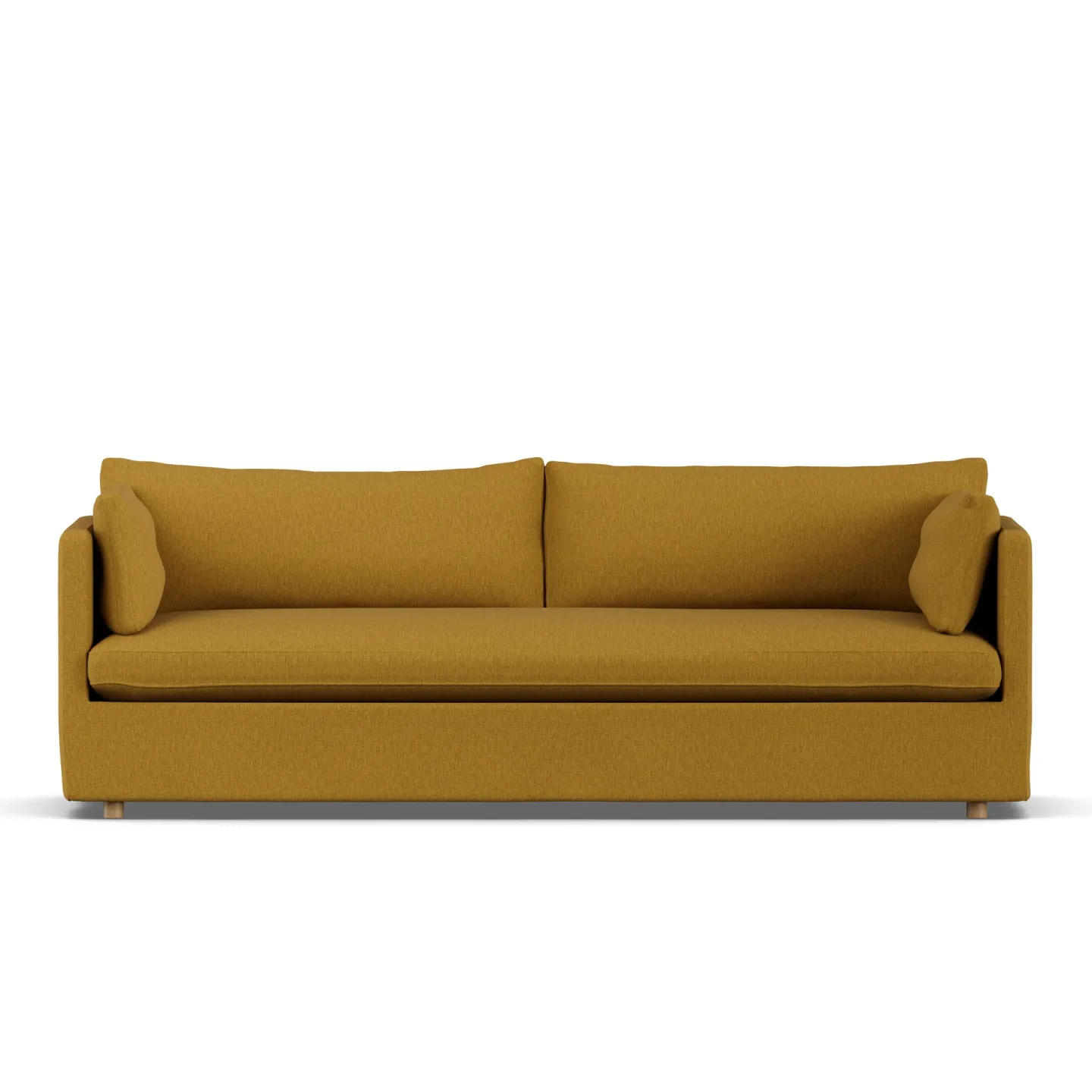 1898 Linnevik Sofa Luiza Mustard 3972-Eiche weiß geölt, 4-sitzig, mit Volant