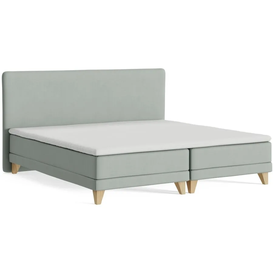 Boxspringbett President Grün Stoff 200 x 200 cm - Möbel Konfigurator: Traummöbel individuell zusammenstellen