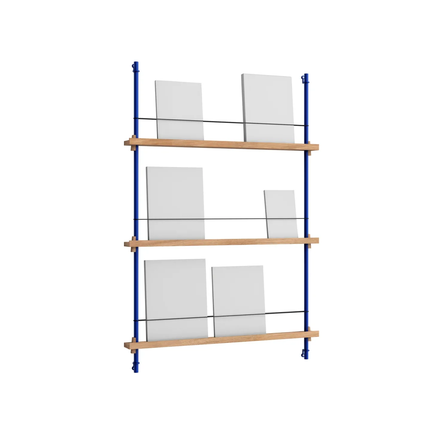 MOEBE Magazine Shelving tidningsställ Ek-deep blue, 85x115x7 cm, MS.115.1
