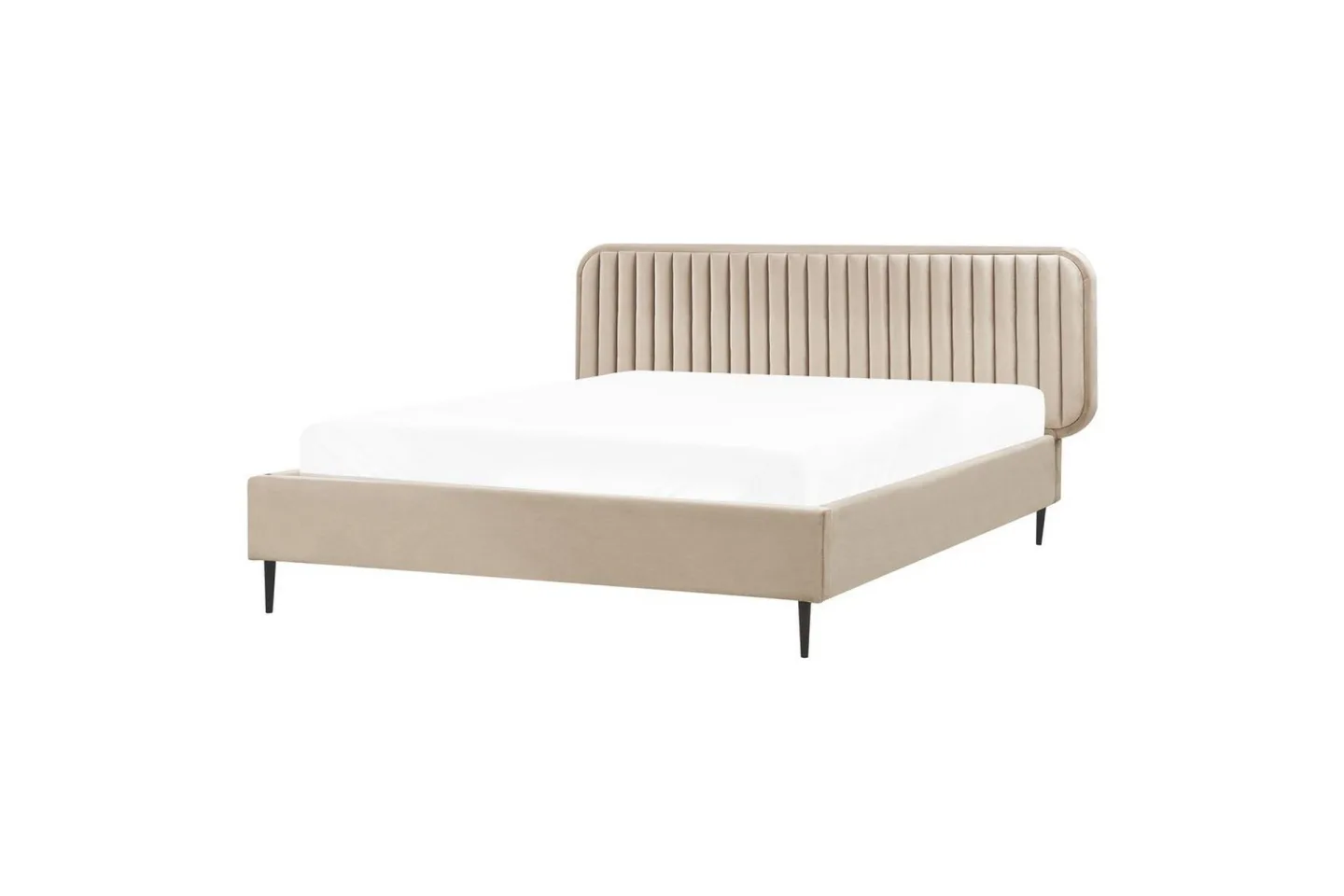 Dubbelsäng Brin med lamellram Taupe-Svart, 160x200 cm - Taupe-Svart, 160x200 cm