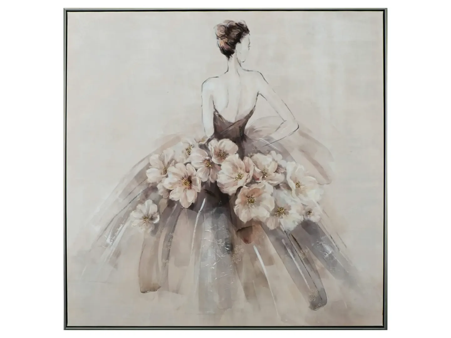 image LAND Bild mit Rahmen Dame im Ballkleid mit Blumen | Schubiger Möbel
