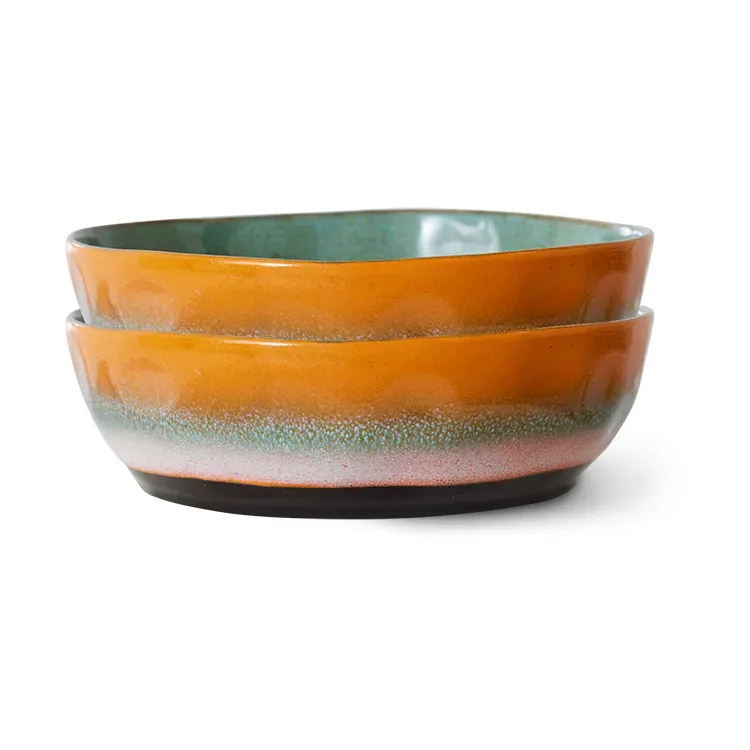 HKliving 70's Pastateller Ø19,5 cm 2er Pack Golden hour