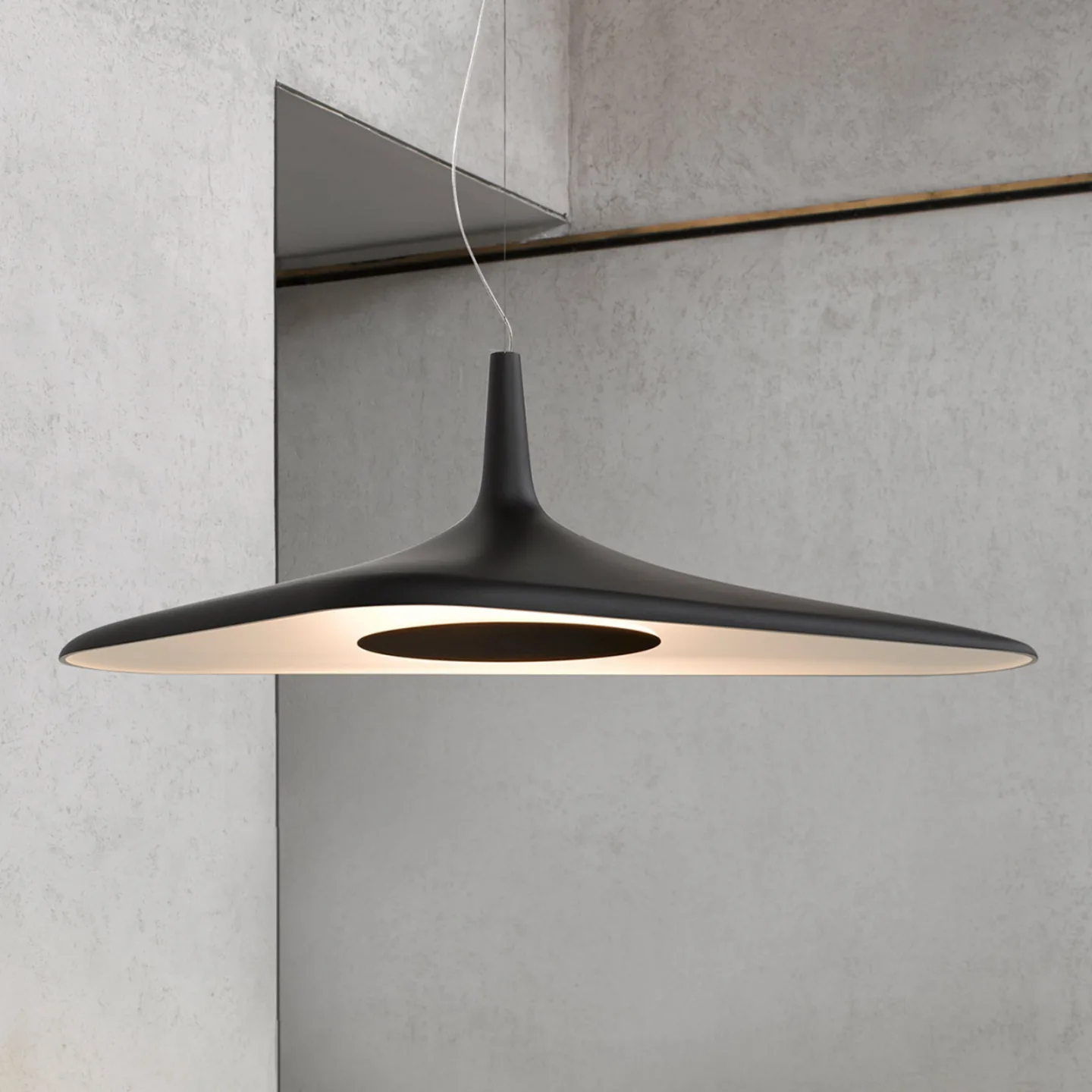 Soleil Noir Pendelleuchte 35 Schwarz - Luceplan - Wohnzimmer - Design - Kunststoff - Einflammig
