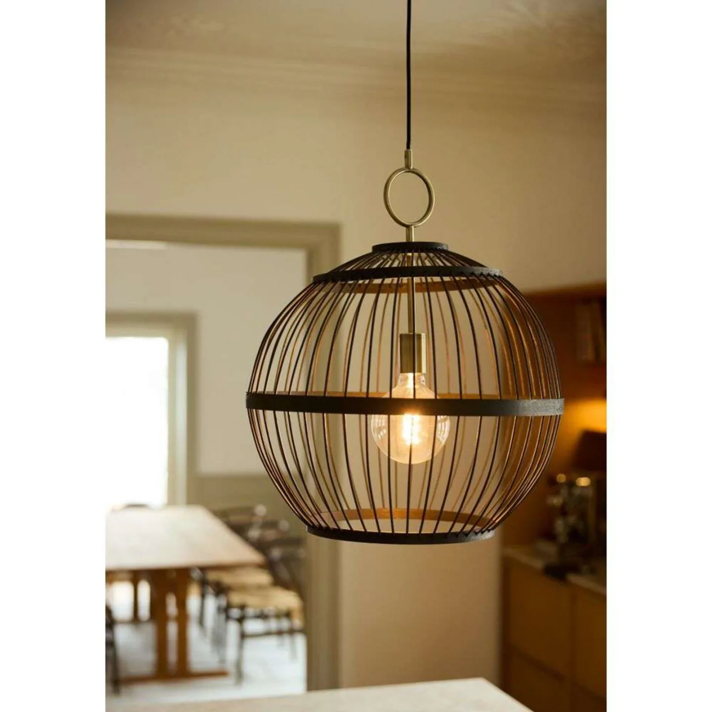 Stockholm Nordic Hängelampe, Ø 40 cm, schwarz - Halo Design - Esszimmer - Holz