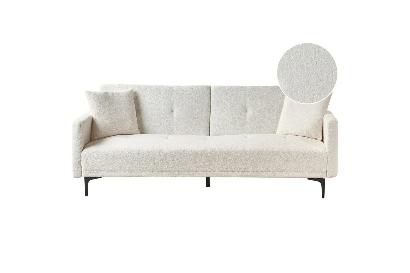 Bäddsoffa Lucan Vit, Svart - Vit, Svart