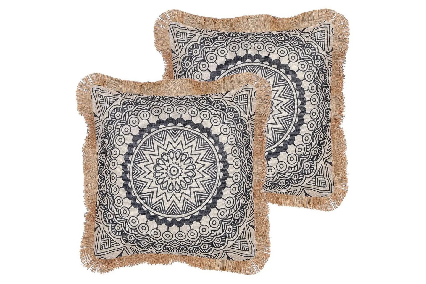 Prydnadskuddar Geranium set om 2 Beige/svart - Beige/svart