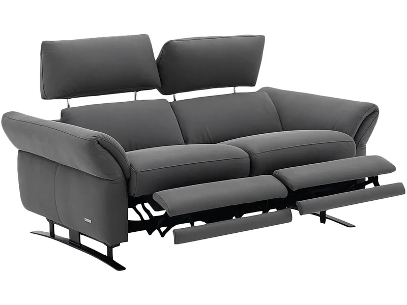 2er Sofa CAMPO DE FIORI OMEGA Echtleder dunkelgrau