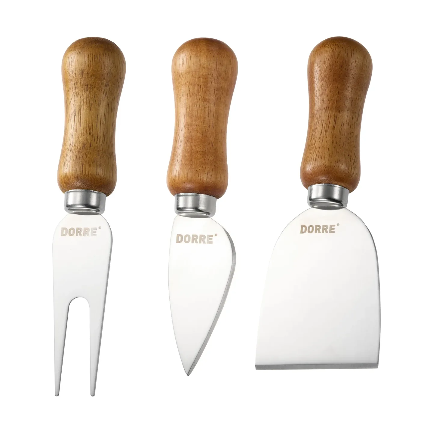 Dorre Olva Käsemesser-Set Akazienholz, Edelstahl, 3-teilig, 13 cm
