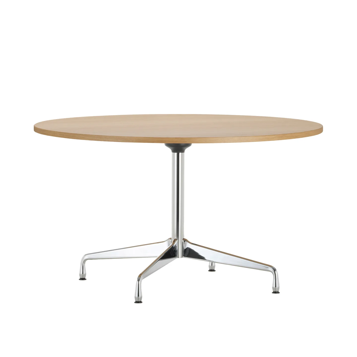 Vitra - Eames Segmented Tables Dining, Round Table, Ø 130, Table Top Solid Natural Oak, Oiled Finish, Legs And Column Chrome - Matbord - Charles & Ray Eames - Brun - Metall/Trä