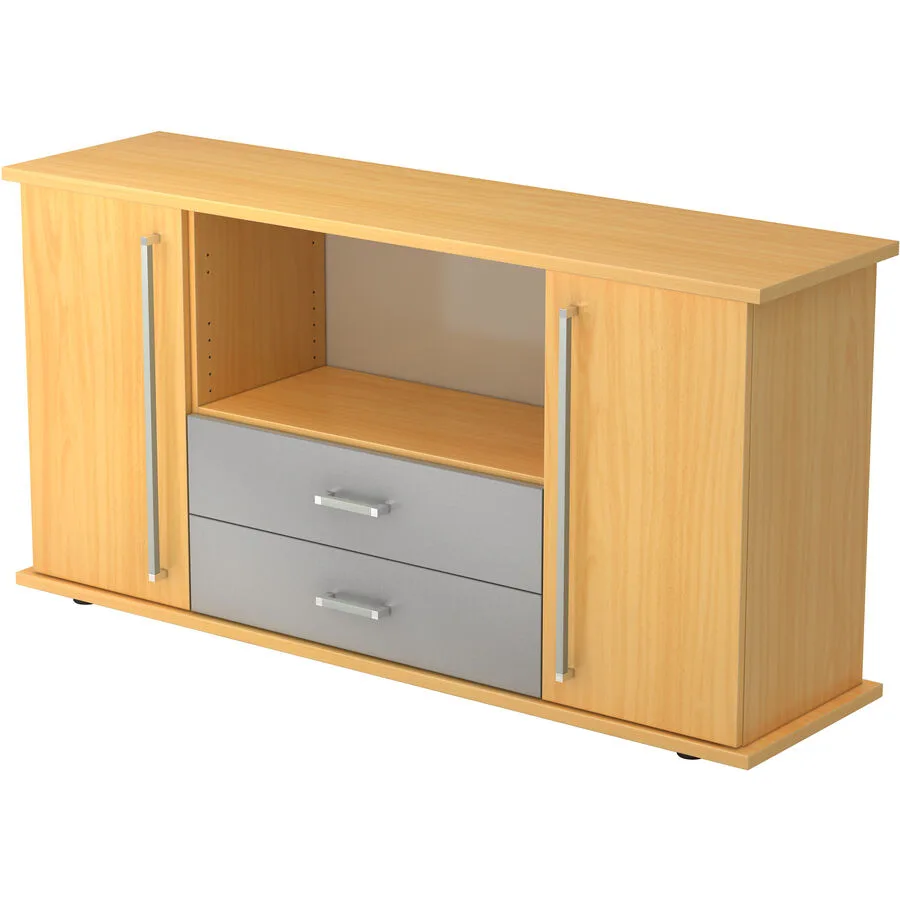 Sideboard Office Buche, Silber Holzwerkstoff B 166.1 H 84 cm
