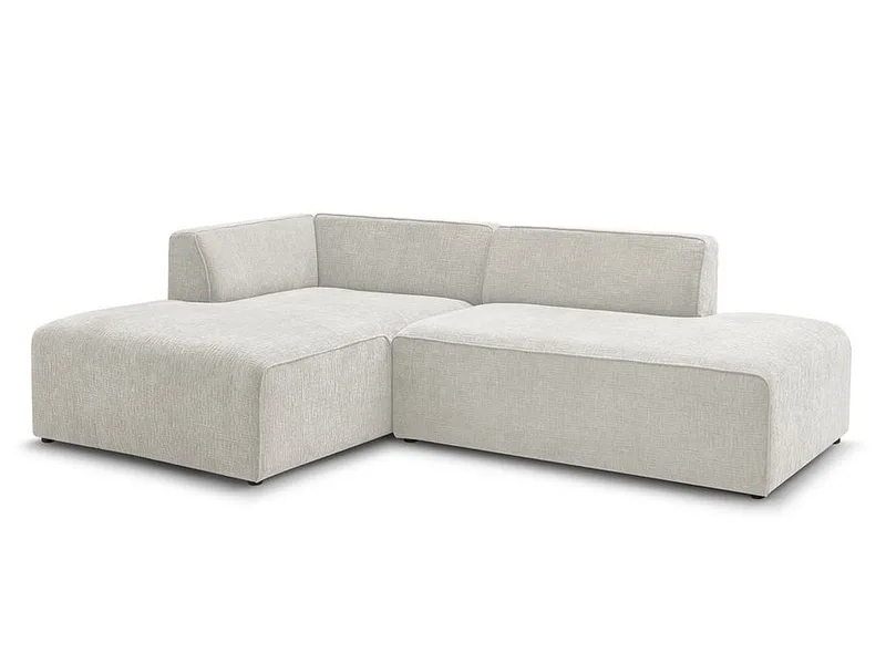Ecksofa BOBOCHIC MEGEVE Stoff mit Textur beige